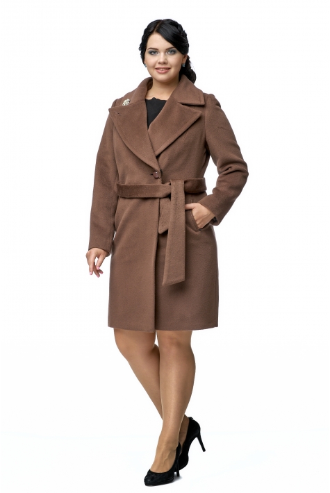 Женское пальто из текстиля с воротником 8002323
