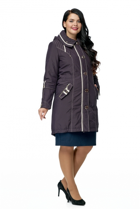 Женское пальто из текстиля с капюшоном 8010449