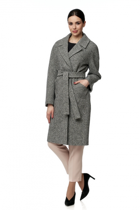 Женское пальто из текстиля с воротником 8016256